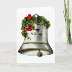 Silberne Weihnachtsglocke Feiertagskarte
