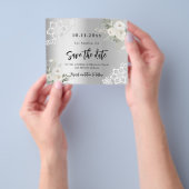 Silberne weiße Blumen Hochzeit Speichern Sie das D Flyer (Gruppe)