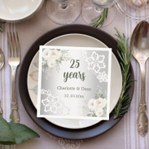 Silberne weiße Flora 25. Hochzeitstag