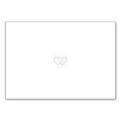 Silberne weiße Hochzeitskarte Tischnummer (Rückseite)