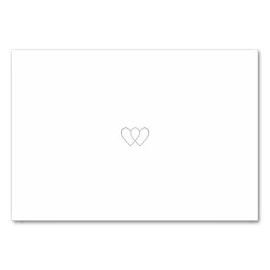 Silberne weiße Hochzeitskarte Tischnummer (Rückseite)