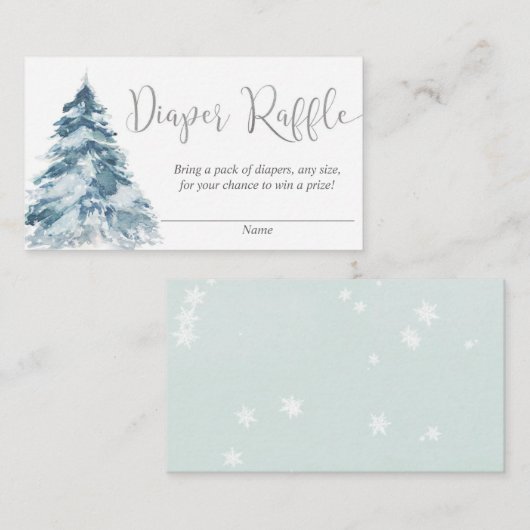 Silberne, weiße Winterschneekarten Begleitkarte (Vorne/Hinten)