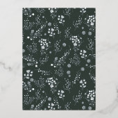 Silberne Winterbeeren - Trauung Folieneinladung (Rückseite)
