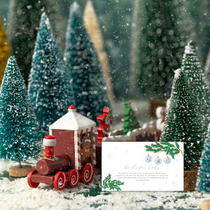 Silberne Winterkleidung Ornamente Bücher Baby Show Begleitkarte