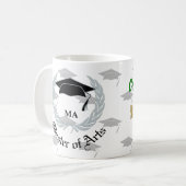 Silberne Wreath-Hauptkunst-Abschluss-Feier Kaffeetasse (Vorderseite Links)