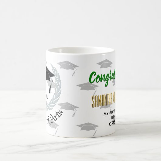 Silberne Wreath-Hauptkunst-Abschluss-Feier Kaffeetasse (Mittel)