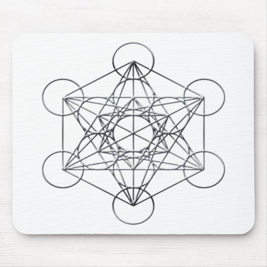 Silbernen Metallmetatrons Würfel Mousepad (Vorne)