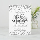 Silberner 18. Geburtstag Glitzer Confetti White Einladung (Stehend Vorderseite)
