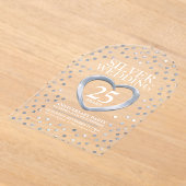 Silberner 25. Hochzeitstag Acryleinladungen (Ablage )