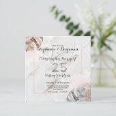 Silberner 25. Hochzeitstag Eleganter Glitzer Einladung (Stehend Vorderseite)
