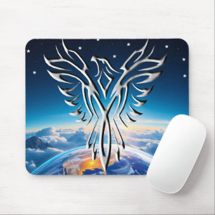 Silberner Adler Sonnenaufgang Mousepad