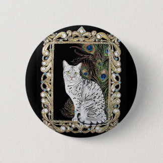 Silberner Ägypter Mau Button