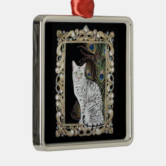 Silberner Ägypter Mau Ornament Aus Metall (Rechts)