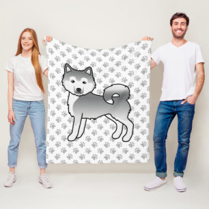 Silberner Alaskan Malamute Süßer Cartoon-Hund & Pf Fleecedecke