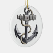 Silberner Anker Keramik Ornament (Rechts)