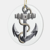 Silberner Anker Keramik Ornament (Links)