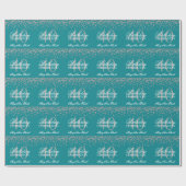Silberner aquamariner 40. geschenkpapier (Flach)