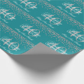 Silberner aquamariner 40. geschenkpapier (Ecke)