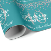 Silberner aquamariner 40. geschenkpapier (Rolleneckpunkt)