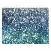 Silberner aquamariner blauer Glitzer-Blick Kalender (Titelbild)