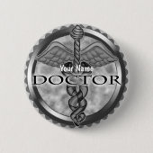 Silberner Arzt Button (Vorderseite)
