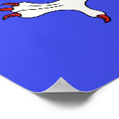 Silberner aufsteigender Drache Poster (Ecke)