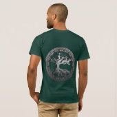 Silberner Baum des Lebens T-Shirt (Schwarz voll)