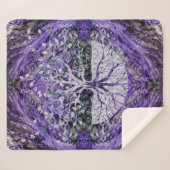 Silberner Baum des Lebens Yggdrasil auf Amethyst Sherpadecke (Vorderseite (Horizontal))