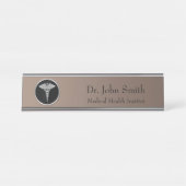 Silberner Berufmedizinischer Schreibtischnamensplakette (Vorderseite )