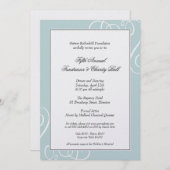 Silberner blauer Rahmen verzauberte Strudel-Gala Einladung (Vorne/Hinten)