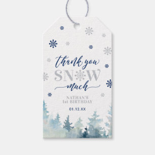 Silberner & Blauer Winter Wonderland Dankeschön Ge Geschenkanhänger