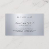 Silberner Blick-elegantes modernes Monogramm Visitenkarte (Rückseite)