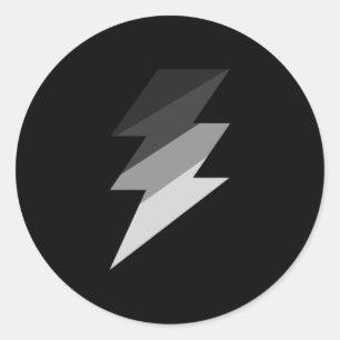 Silberner Blitz-Donner-Bolzen Runder Aufkleber