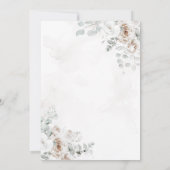Silberner Bogen Weißer Boho-Blumen-Erste Heilige K Einladung (Rückseite)
