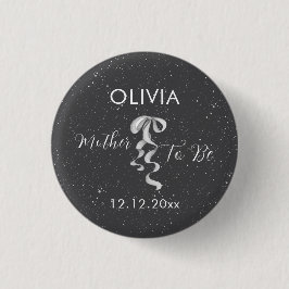 Silberner Bogen Winter-Schnee Mutter-To-Be-Baby-Pa Button