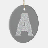 Silberner Buchstabe A Keramik Ornament (Rechts)