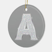 Silberner Buchstabe A Keramik Ornament (Links)