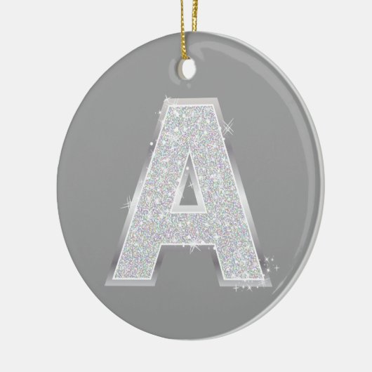 Silberner Buchstabe A Keramik Ornament (Links)