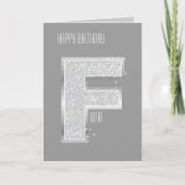 Silberner Buchstabe F Karte (Vorderseite)