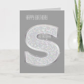 Silberner Buchstabe S Karte (Vorderseite)