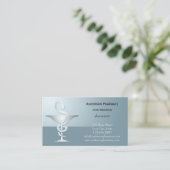 Silberner Caduceus Apotheke Visitenkarte (Stehend Vorderseite)
