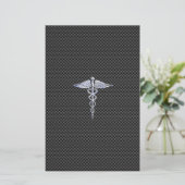 Silberner Caduceus-medizinische Briefpapier (Stehend Vorderseite)