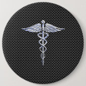 Silberner Caduceus-medizinische Button (Vorderseite)