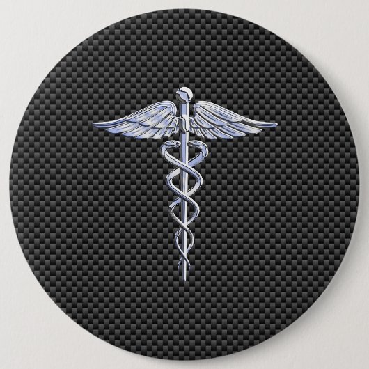 Silberner Caduceus-medizinische Button (Vorderseite)