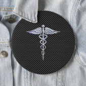 Silberner Caduceus-medizinische Button (Beispiel)
