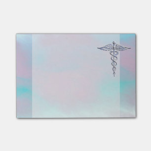 Silberner Caduceus-medizinische Post-it Klebezettel