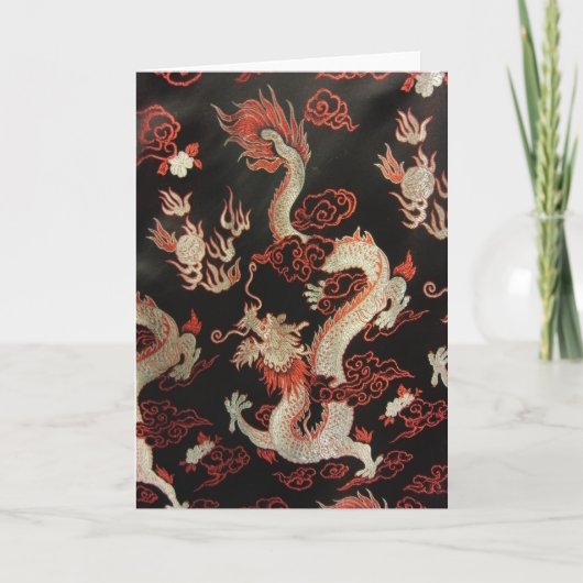 Silberner chinesischer Drache Feiertagskarte (Vorderseite)
