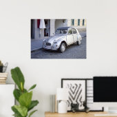 Silberner Citroën 2CV Poster (Heimbüro)