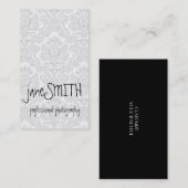 Silberner Damast Visitenkarte (Vorne/Hinten)