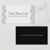 Silberner Damast Visitenkarte (Vorne/Hinten)